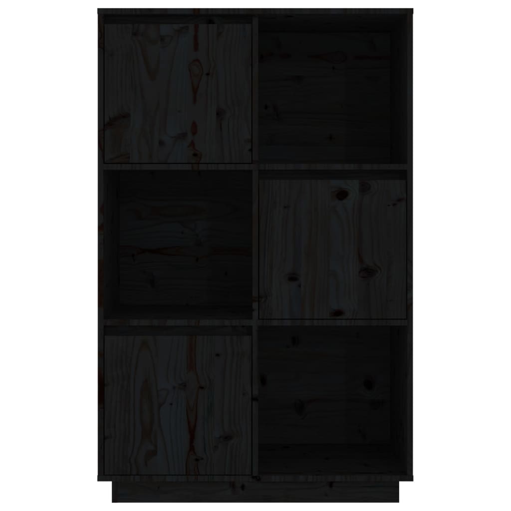 Alacena negra de madera maciza de pino 74x35x117 cm