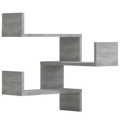 Wand-Eckregale 2 Stk. Grau Sonoma 40x40x50 cm Holzwerkstoff