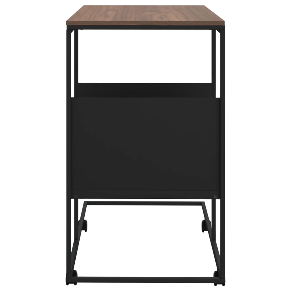 Beistelltisch mit Rollen Schwarz 55x36x63,5 cm Holzwerkstoff