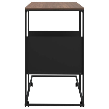 Beistelltisch mit Rollen Schwarz 55x36x63,5 cm Holzwerkstoff