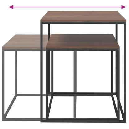 Couchtisch-Set 2-tlg. Holzwerkstoff und Metall