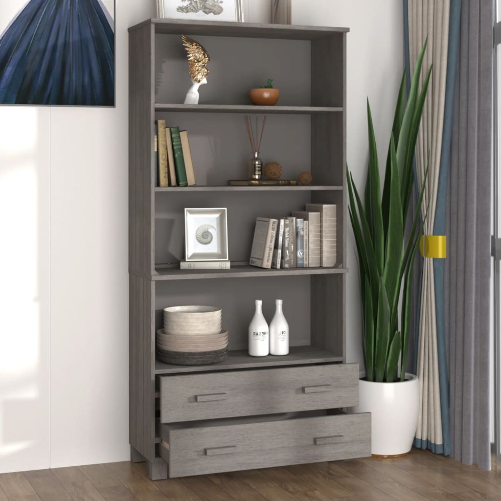 Highboard HAMAR Massivholz Kiefer Hellgrau