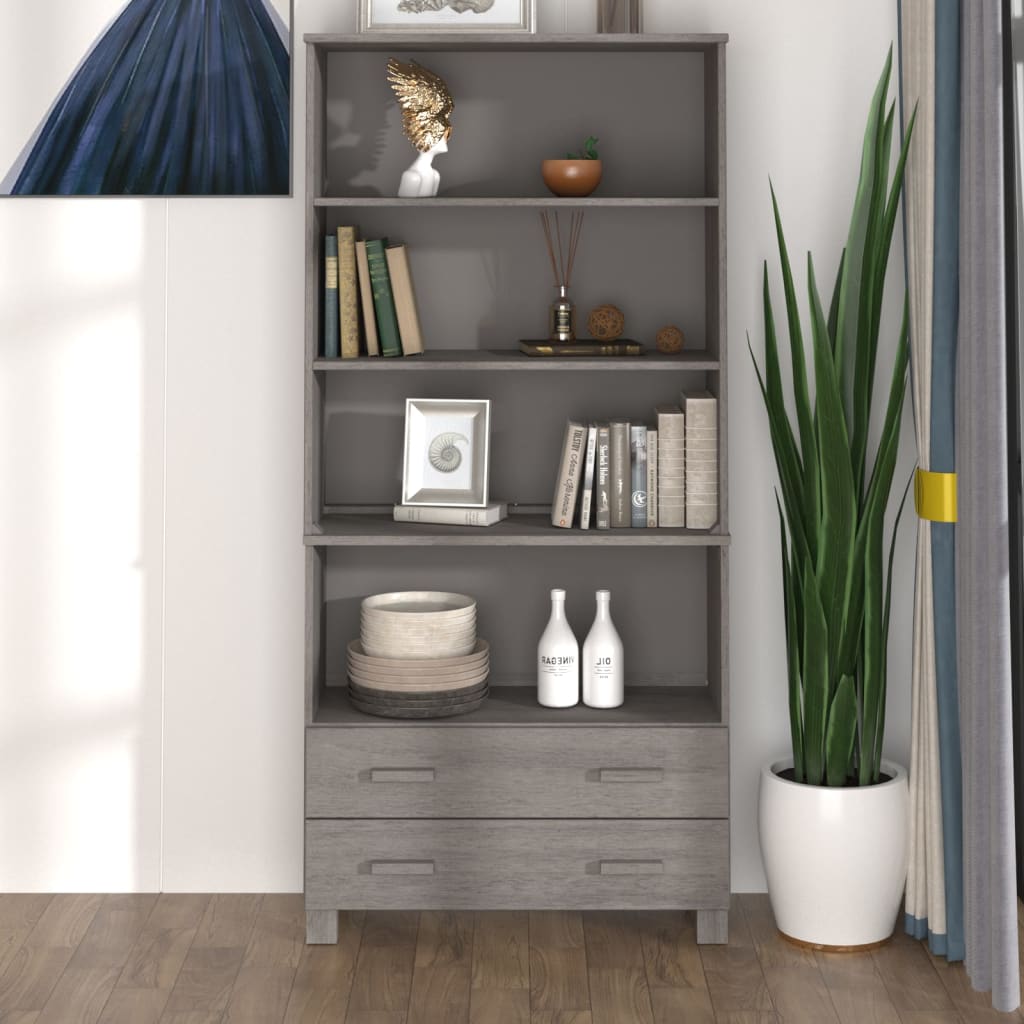 Highboard HAMAR Massivholz Kiefer Hellgrau