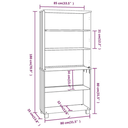 Highboard HAMAR Massivholz Kiefer Hellgrau