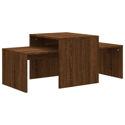 Couchtisch-Set Braun Eichen-Optik 100x48x40 cm Holzwerkstoff