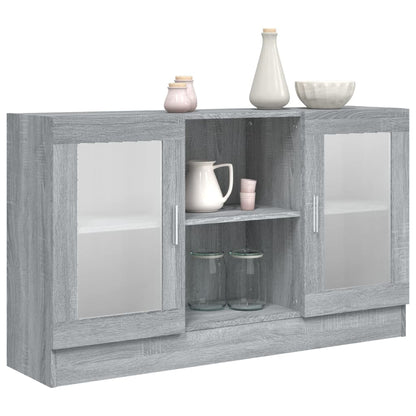 Vitrina gris Sonoma 120x30,5x70 cm material madera