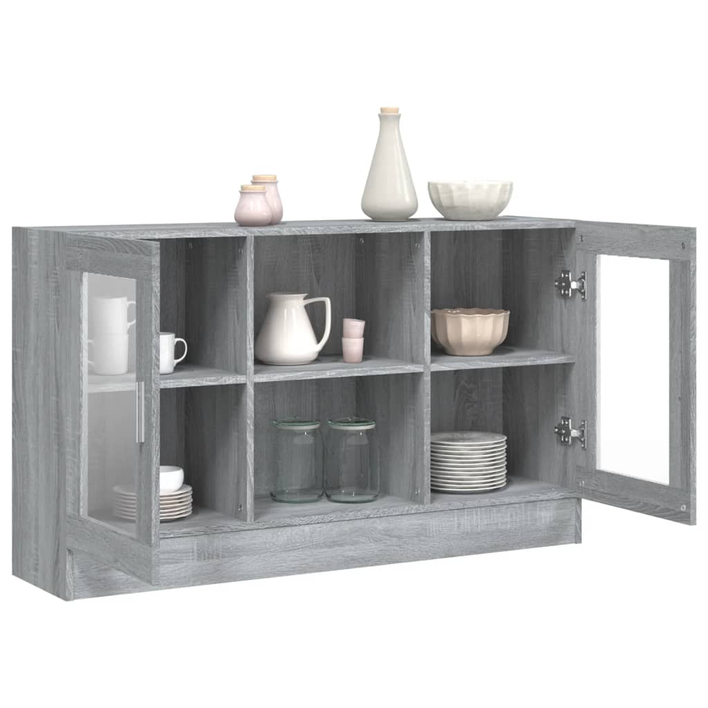 Vitrina gris Sonoma 120x30,5x70 cm material madera