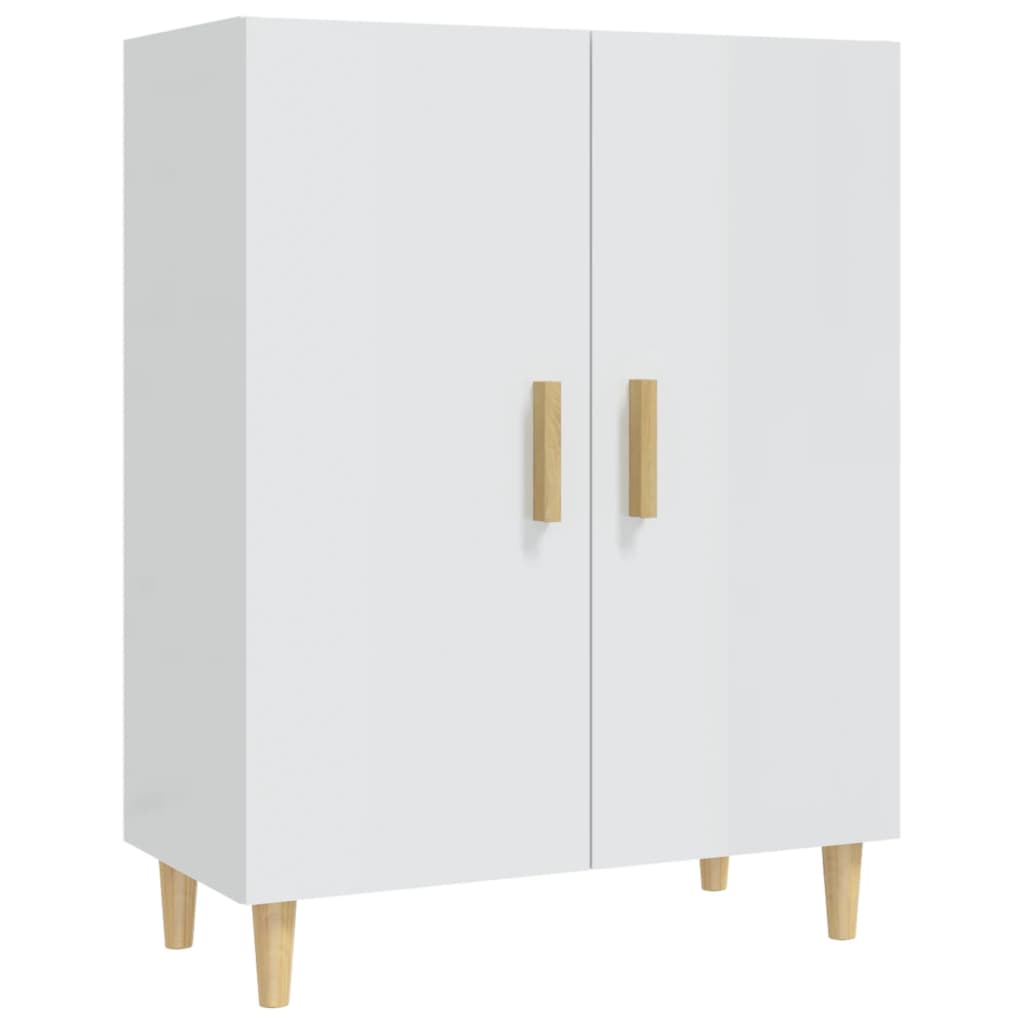 Buffet blanc brillant 70x34x90 cm en bois