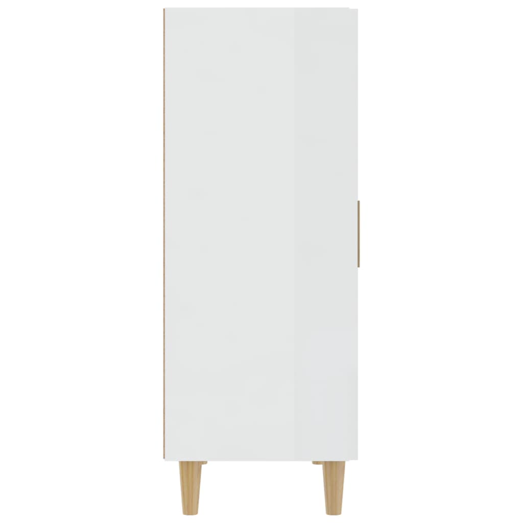 Buffet blanc brillant 70x34x90 cm en bois