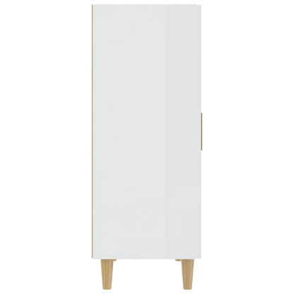 Buffet blanc brillant 70x34x90 cm en bois