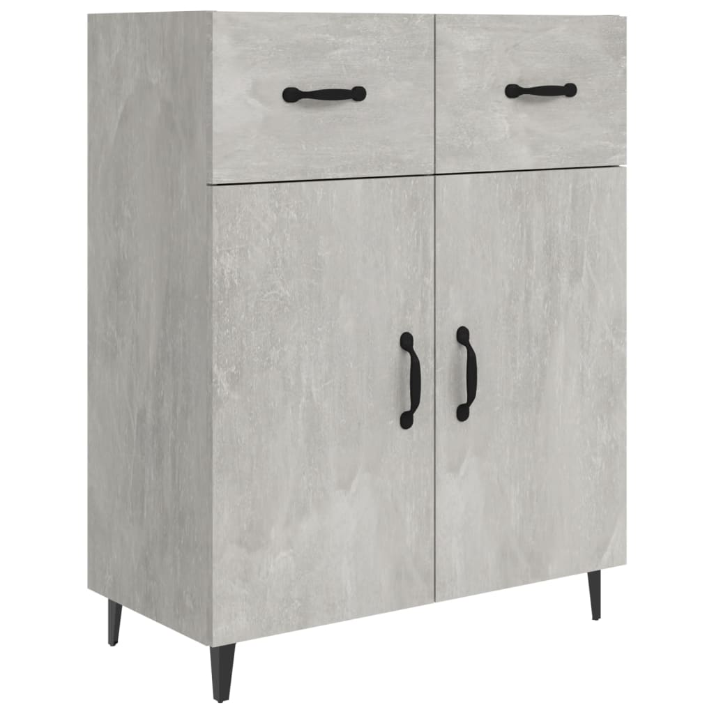 Buffet gris béton 69,5x34x90 cm en bois