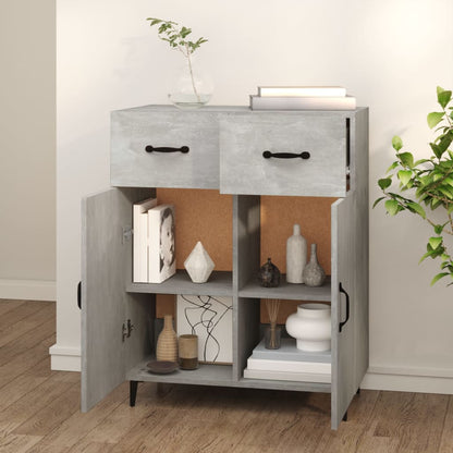 Buffet gris béton 69,5x34x90 cm en bois