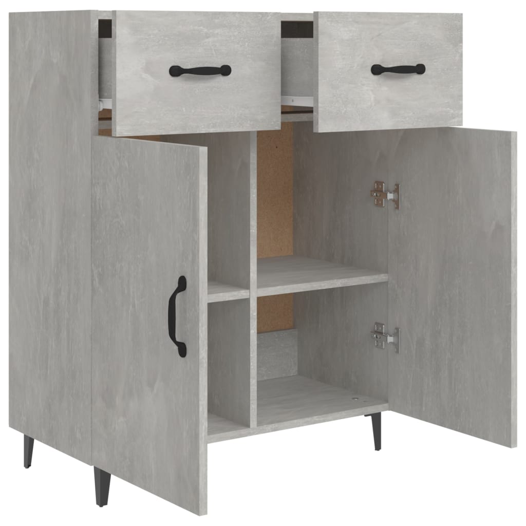 Buffet gris béton 69,5x34x90 cm en bois