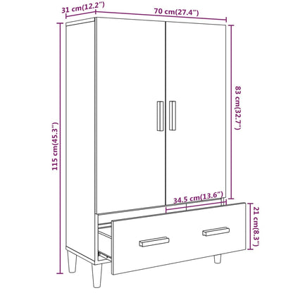 Alacena hormigón gris 70x31x115 cm de madera