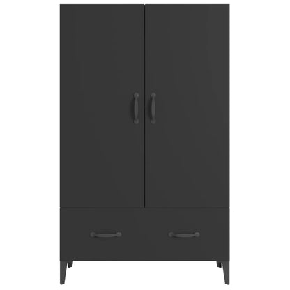 Buffet haut noir 70x31x115 cm en bois