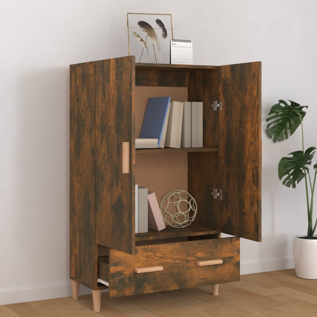 Highboard Räuchereiche 70x31x115 cm Holzwerkstoff