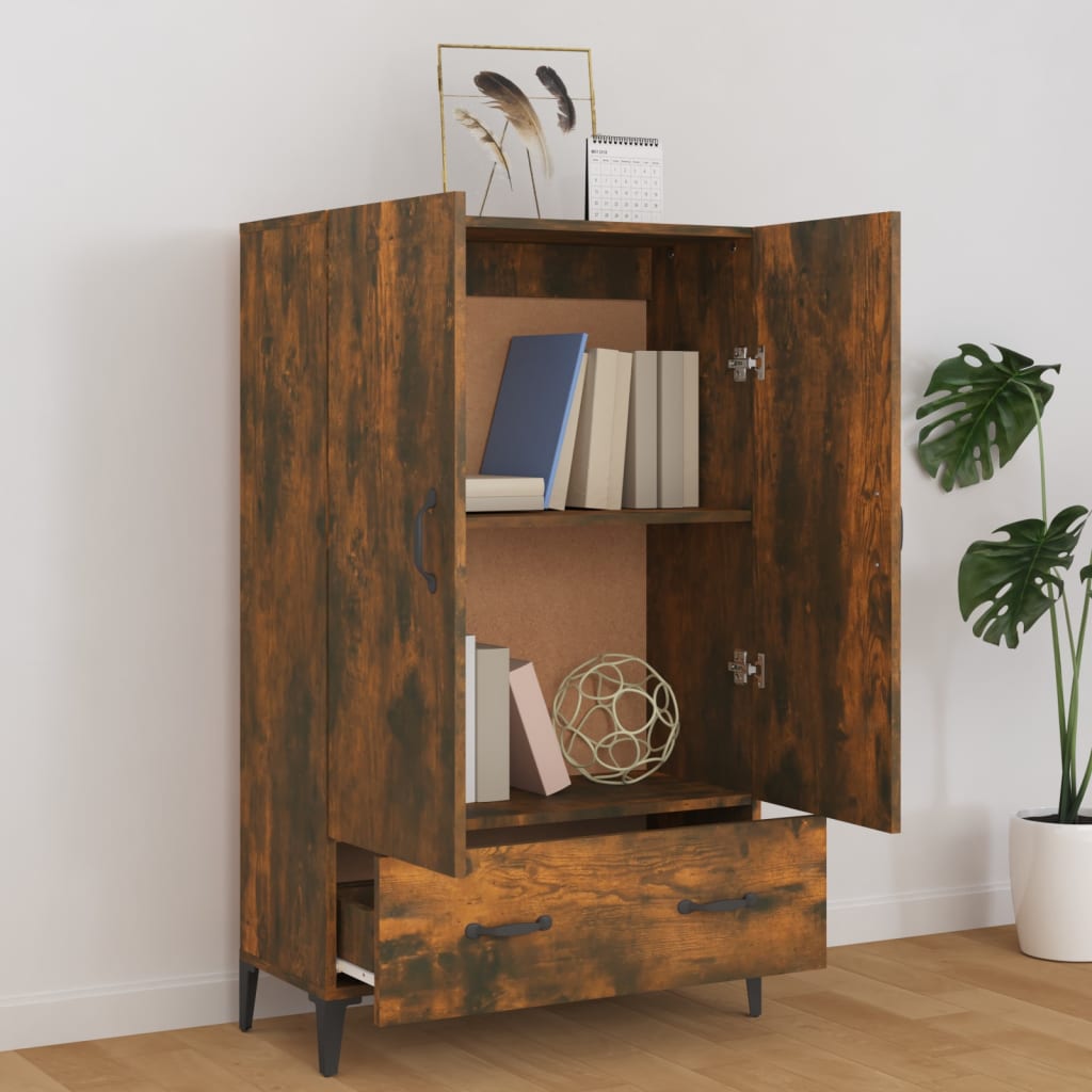 Highboard Räuchereiche 70x31x115 cm Holzwerkstoff