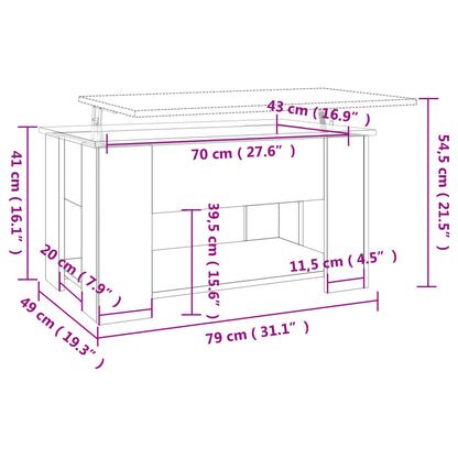 Couchtisch Braun Eichen-Optik 79x49x41 cm Holzwerkstoff