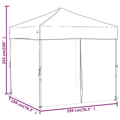 Tente de fête pliable avec parois latérales noire 2x2 m