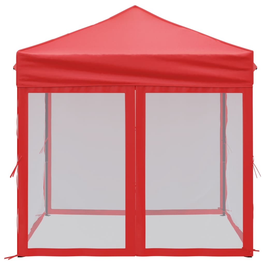 Tente de fête pliable avec parois latérales rouge 2x2 m