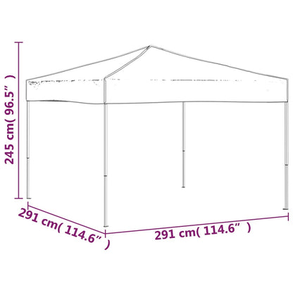 Tente de fête pliable crème 3x3 m