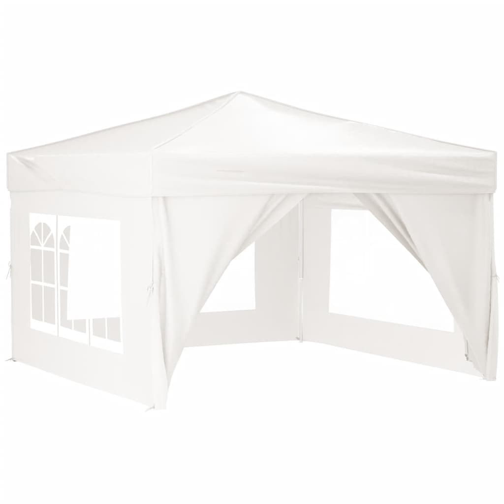 Tente de fête pliable avec parois latérales blanc 3x3 m