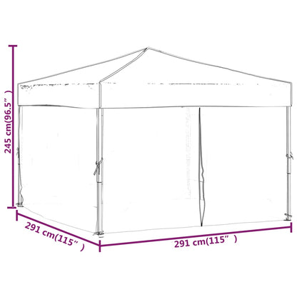 Tente de fête pliable avec parois latérales blanc 3x3 m