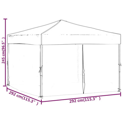 Tente de fête pliable avec parois latérales bleue 3x3 m