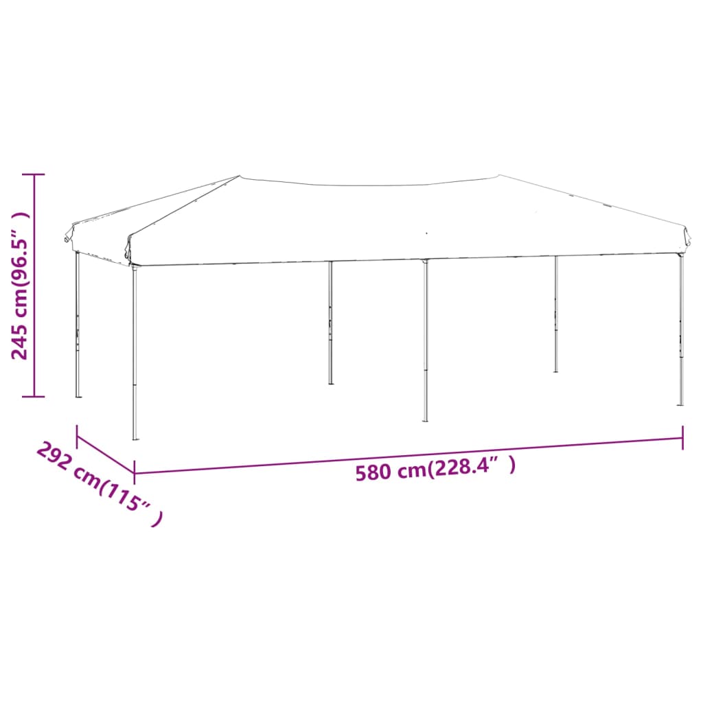 Partyzelt Faltbar Schwarz 3x6 m