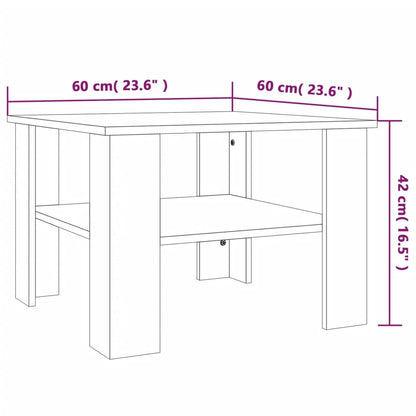 Couchtisch Braun Eichen-Optik 60x60x42 cm Holzwerkstoff