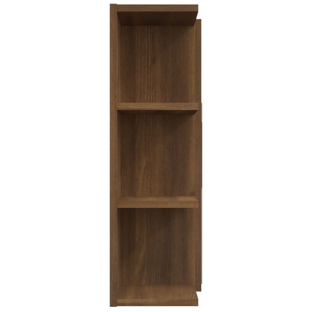 Armoire de toilette avec miroir aspect chêne marron 80x20,5x64cm matériau bois