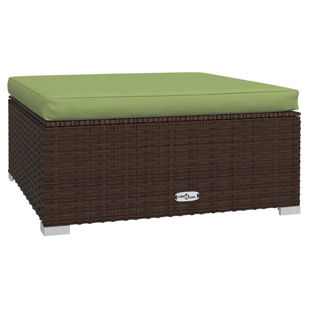 4-tlg. Garten-Lounge-Set mit Auflagen Poly Rattan Braun