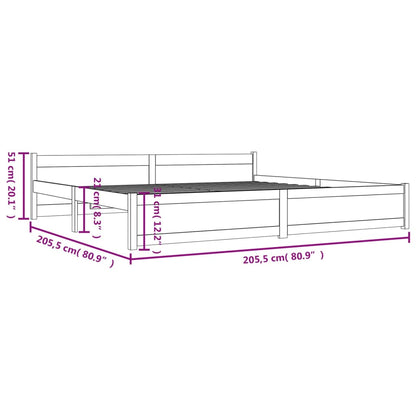 Massivholzbett Weiß 200x200 cm