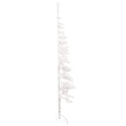 Demi-sapin de Noël artificiel avec support Slim blanc 180 cm