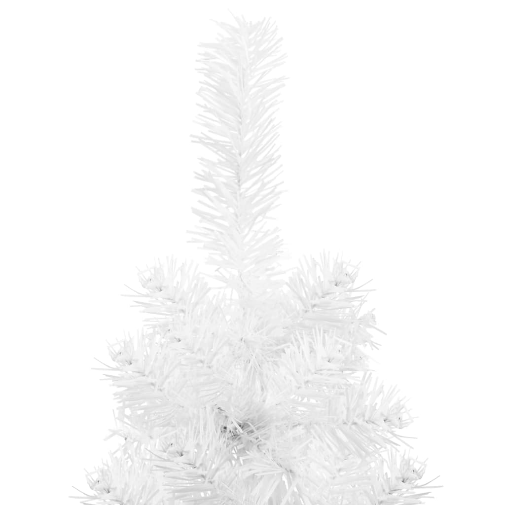 Demi-sapin de Noël artificiel avec support Slim blanc 180 cm