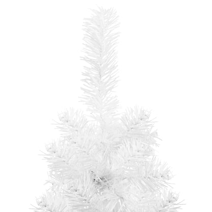 Demi-sapin de Noël artificiel avec support Slim blanc 180 cm