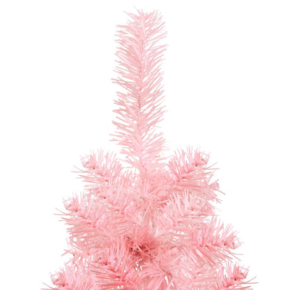 Künstlicher Halb-Weihnachtsbaum mit Ständer Schlank Rosa 120 cm