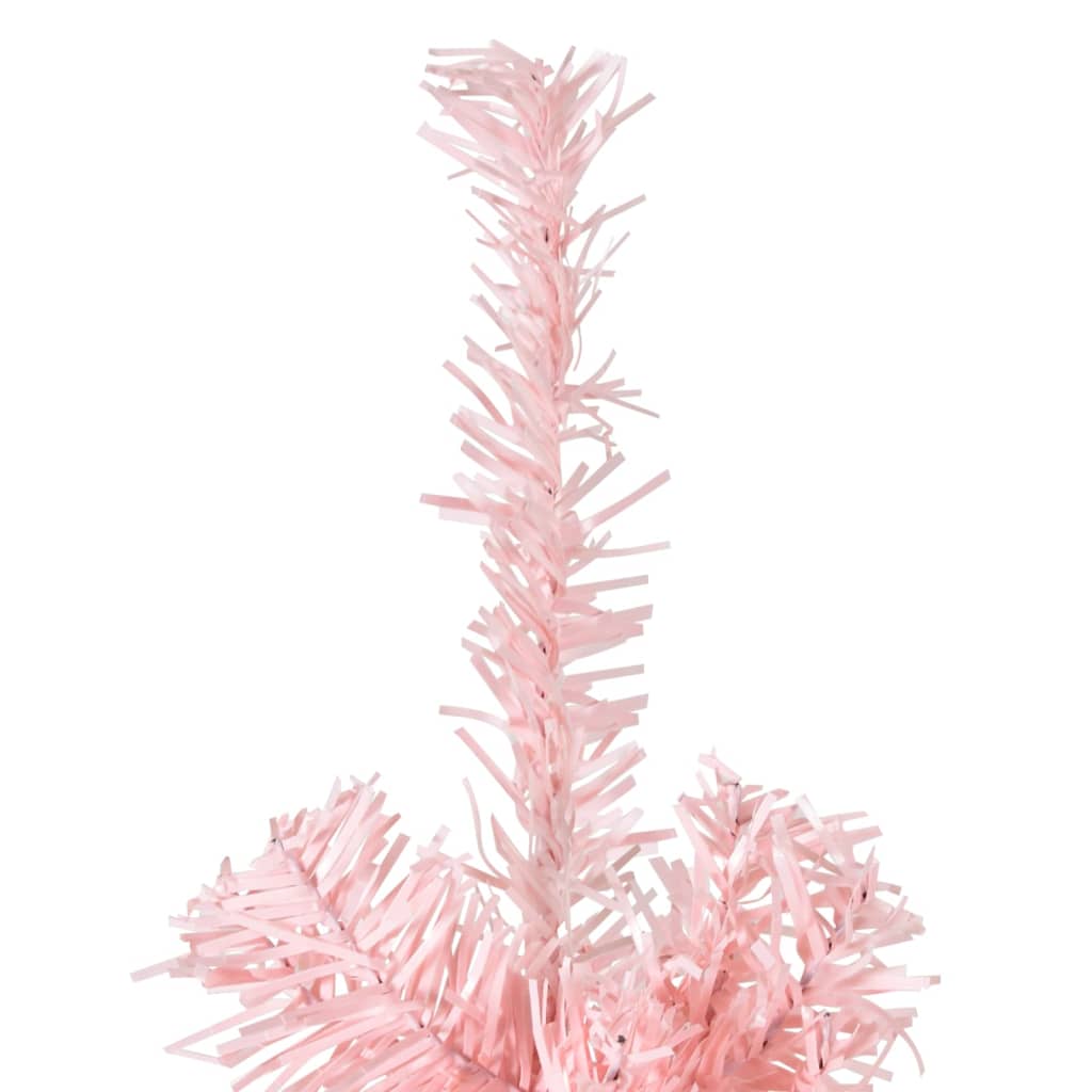 Künstlicher Halb-Weihnachtsbaum mit Ständer Schlank Rosa 240 cm