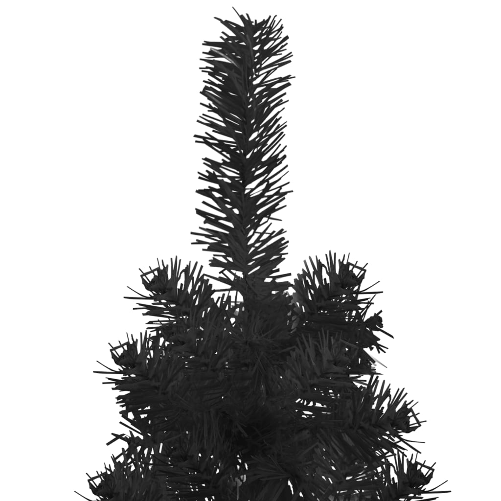 Demi-pied de sapin de Noël artificiel Slim noir 210 cm