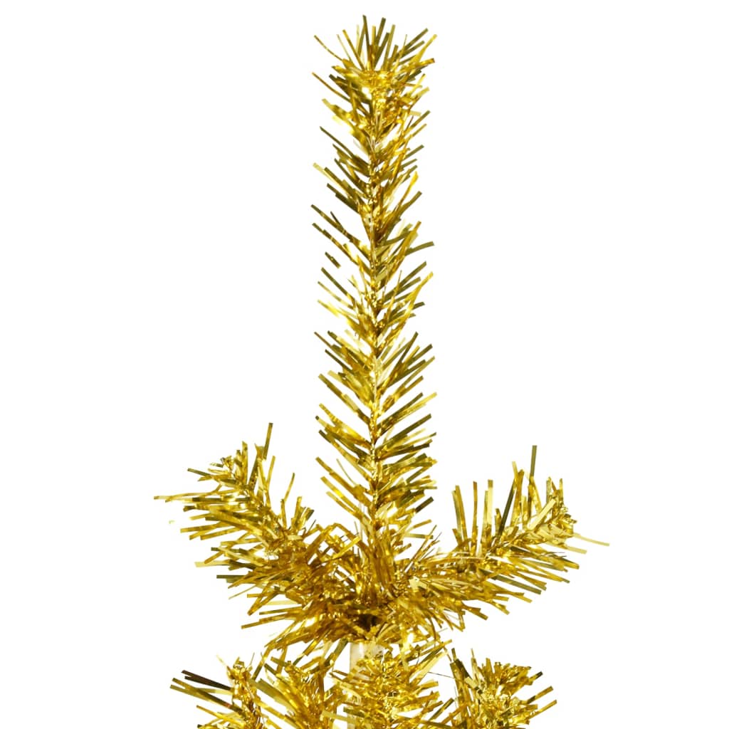 Künstlicher Halb-Weihnachtsbaum mit Ständer Schlank Gold 150 cm