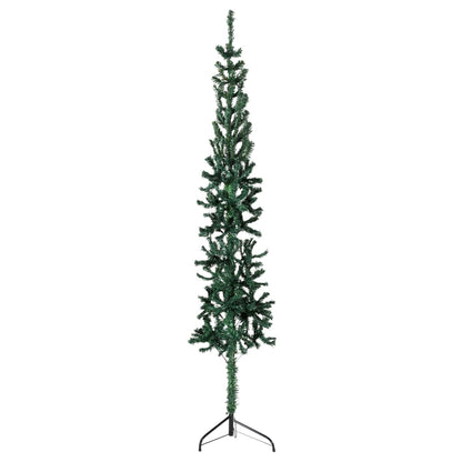 Demi-sapin de Noël artificiel avec support Slim vert 150 cm