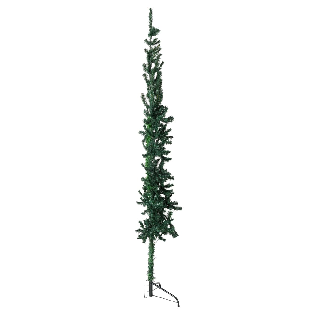 Demi-sapin de Noël artificiel avec support Slim vert 150 cm