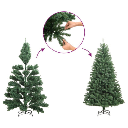 Demi-sapin de Noël artificiel avec support Slim vert 150 cm