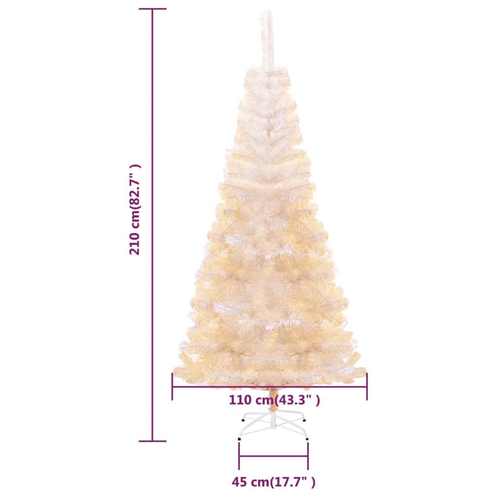 Künstlicher Weihnachtsbaum Schillernde Spitzen Weiß 210 cm PVC