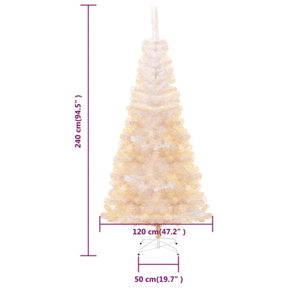 Árbol de Navidad Artificial Puntas Iridiscentes Blanco 240 cm PVC