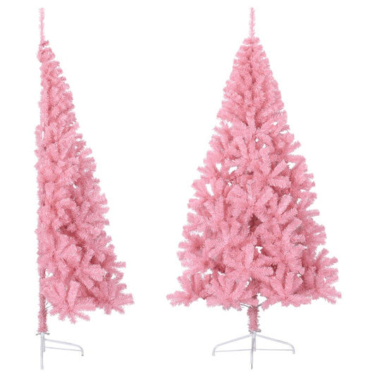 Künstlicher Halb-Weihnachtsbaum mit Ständer Rosa 240 cm PVC