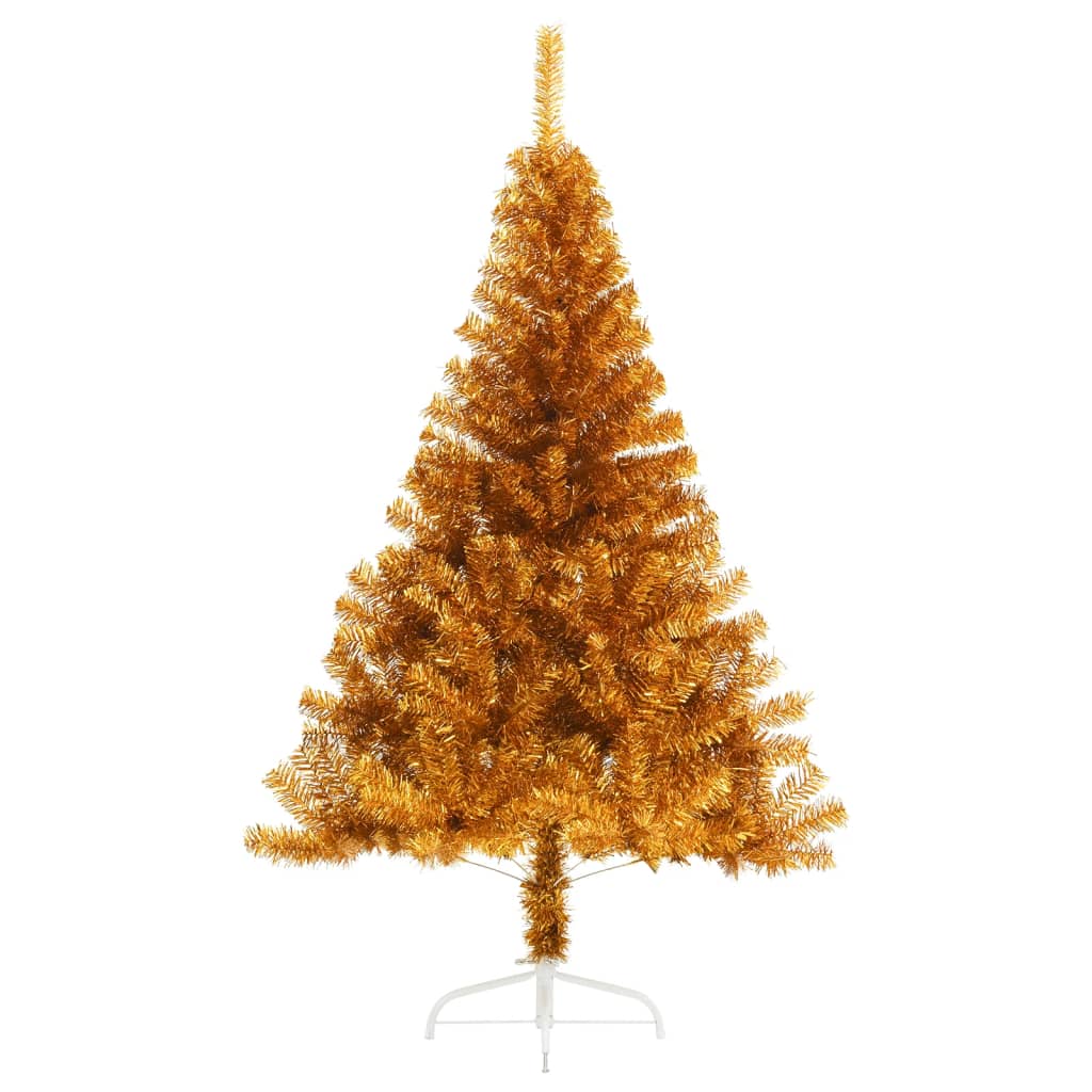 Künstlicher Halb-Weihnachtsbaum mit Ständer Gold 180 cm PET