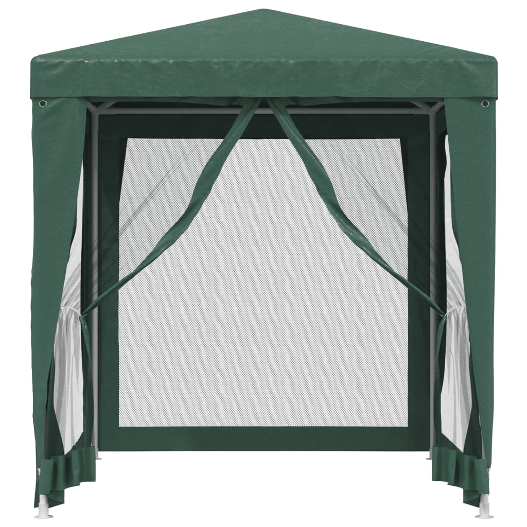 Tente de fête avec 4 parois latérales grillagées Vert 2x2 m HDPE