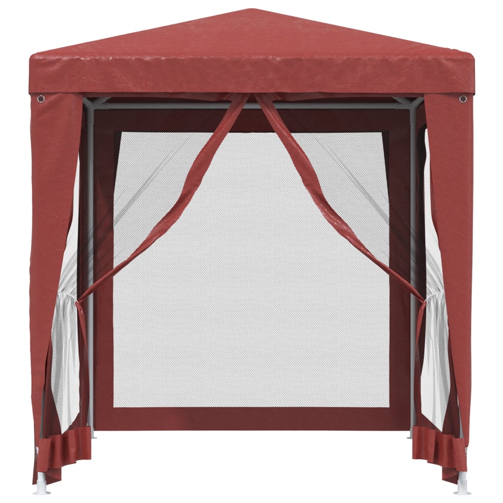 Tente de fête avec 4 parois latérales grillagées rouge 2x2 m HDPE