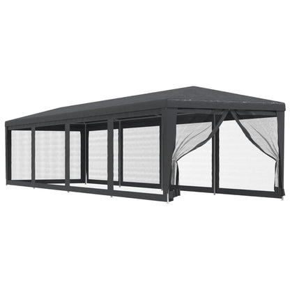 Tente de fête avec parois latérales 10 mailles anthracite 3x12 m HDPE